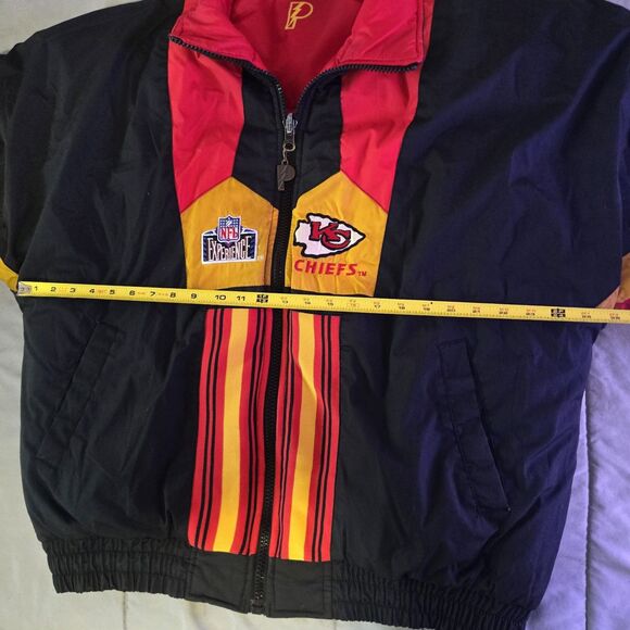Vintage Pro Player Chiefs Reversible Puffer Jacket Red Black NFL Logo L/XL - Picture 7 of 8